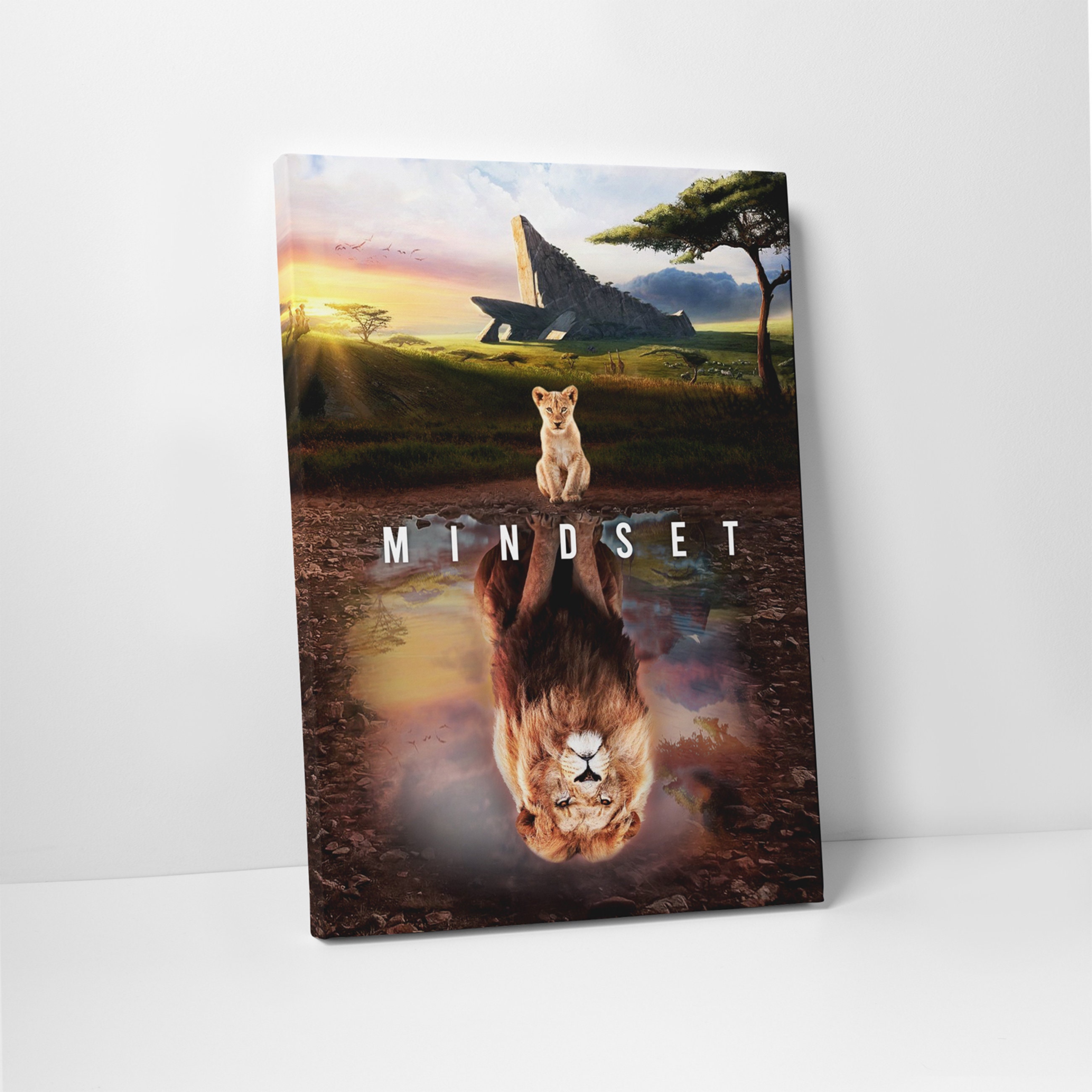 CANVAS ART Lion & Cub Mindset Reflection Etsy