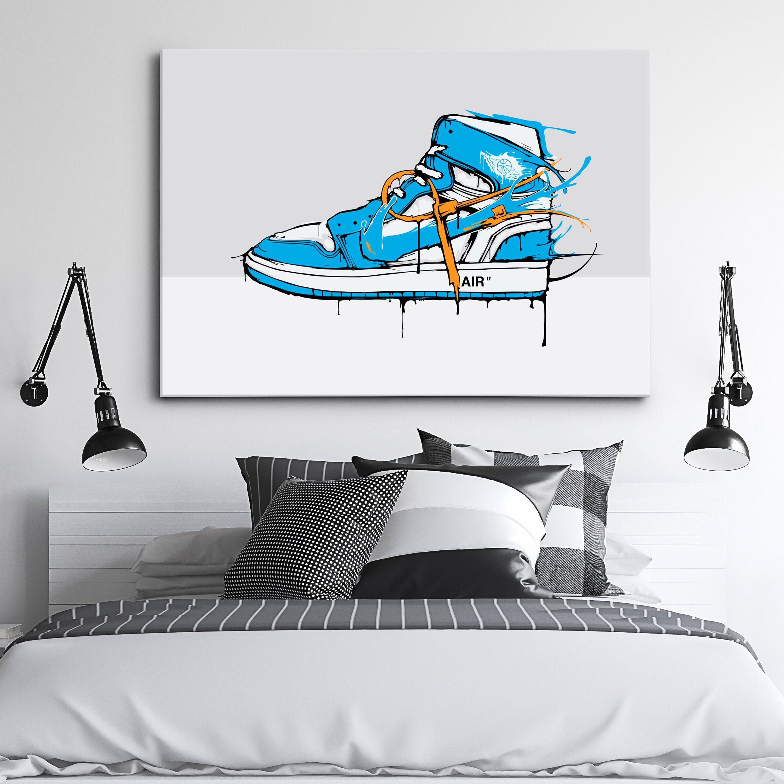 CANVAS ART off White Nike Jordan 1 Sneaker Hype - Etsy Australia