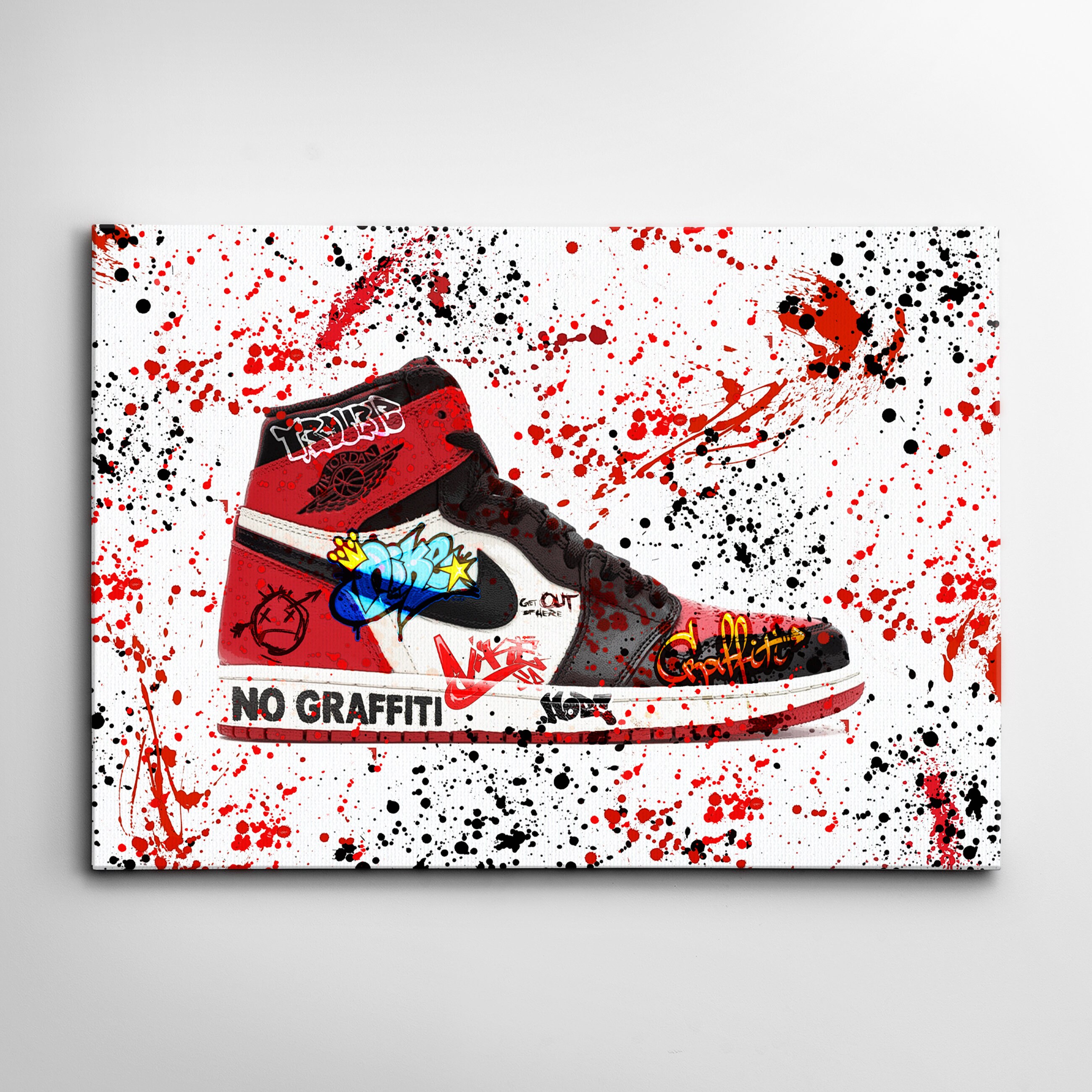 CANVAS ART Nike Jordan 1 Shoe Hype Sneaker Graffiti Modern - Etsy Singapore