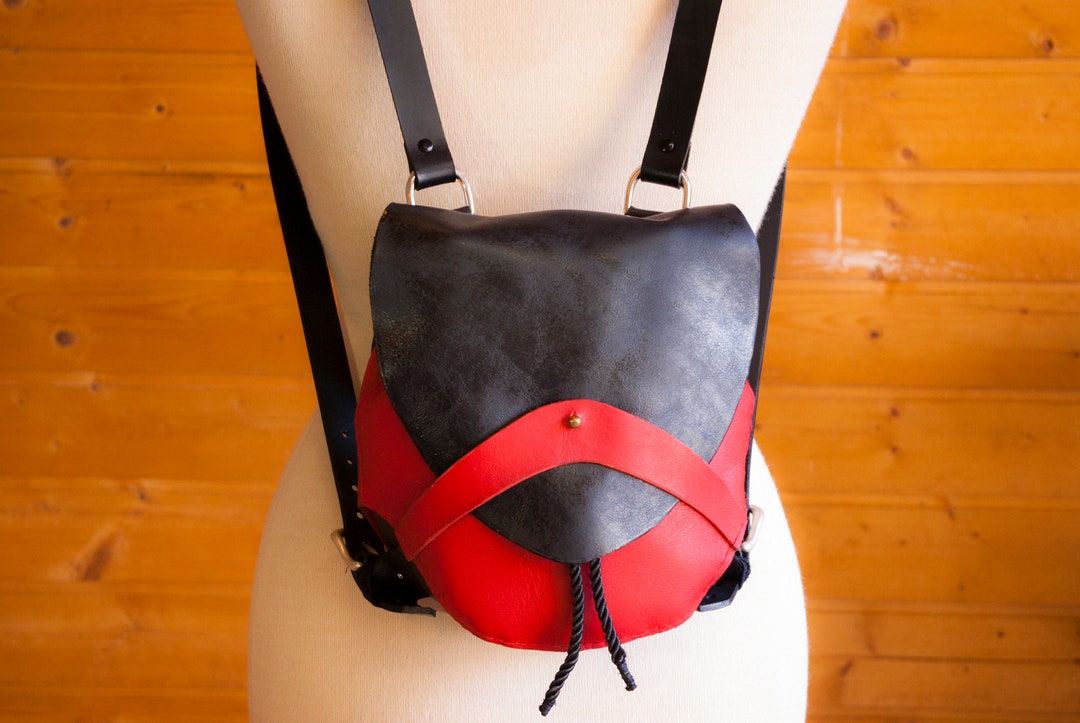 Handcrafted Leather Mini Backpack: Custom Steampunk Purse - Etsy