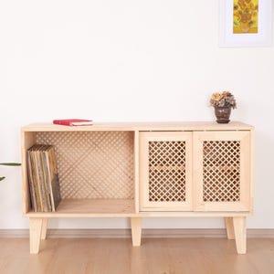 Vinyl Record Storage, Turntable Stand, Japandi Furniture | SIG