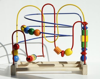 New Children Beads Maze Roller Coaster Educational Toys Mini Around Beads Educational Game Toy Green Dingji Educational Game Toy