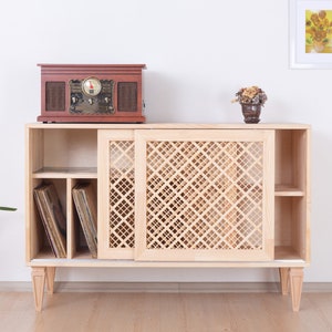 Frojhard | Record Storage, Lattice Frame, Sliding Doors