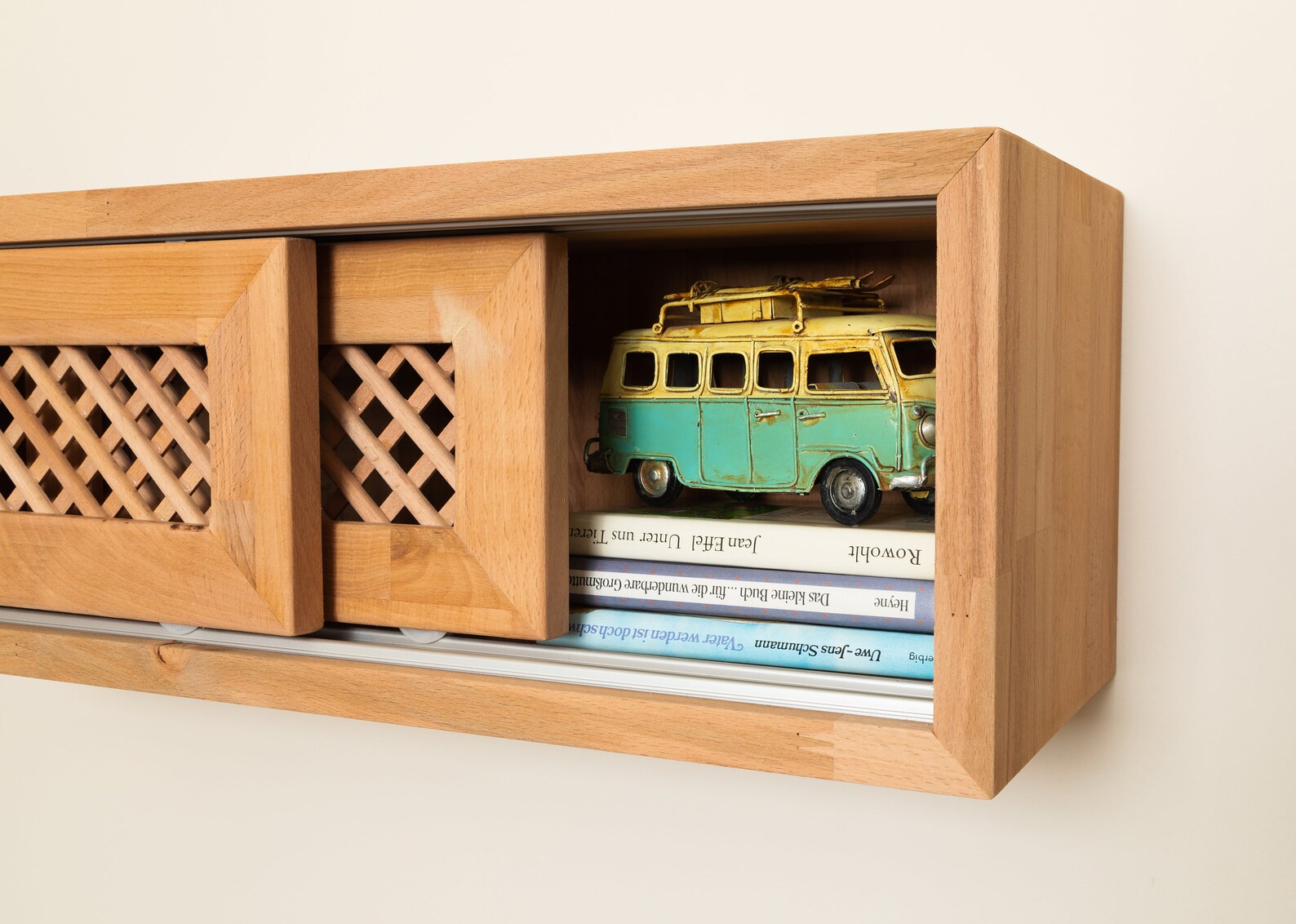 Floating Storage with Sliding Doors Console Etsy