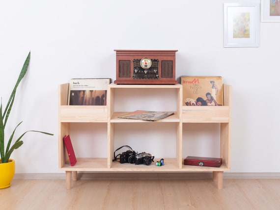 Record storage, unit handmade from solid pinewood | VINYLPLATE