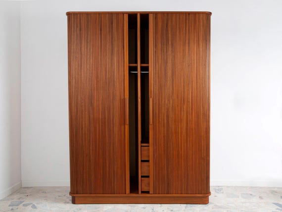Wardrobe armoire, handmade from solid mahogany | KLESSKAP