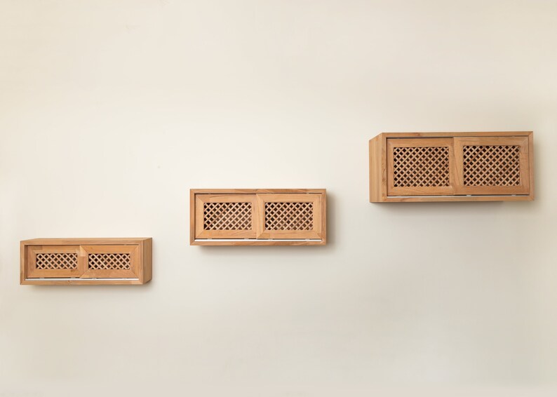 Lattice framed sliding door will be unique for your wall.