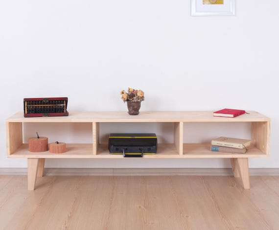 Low tv stand, handmade from solid pinewood | CHAP