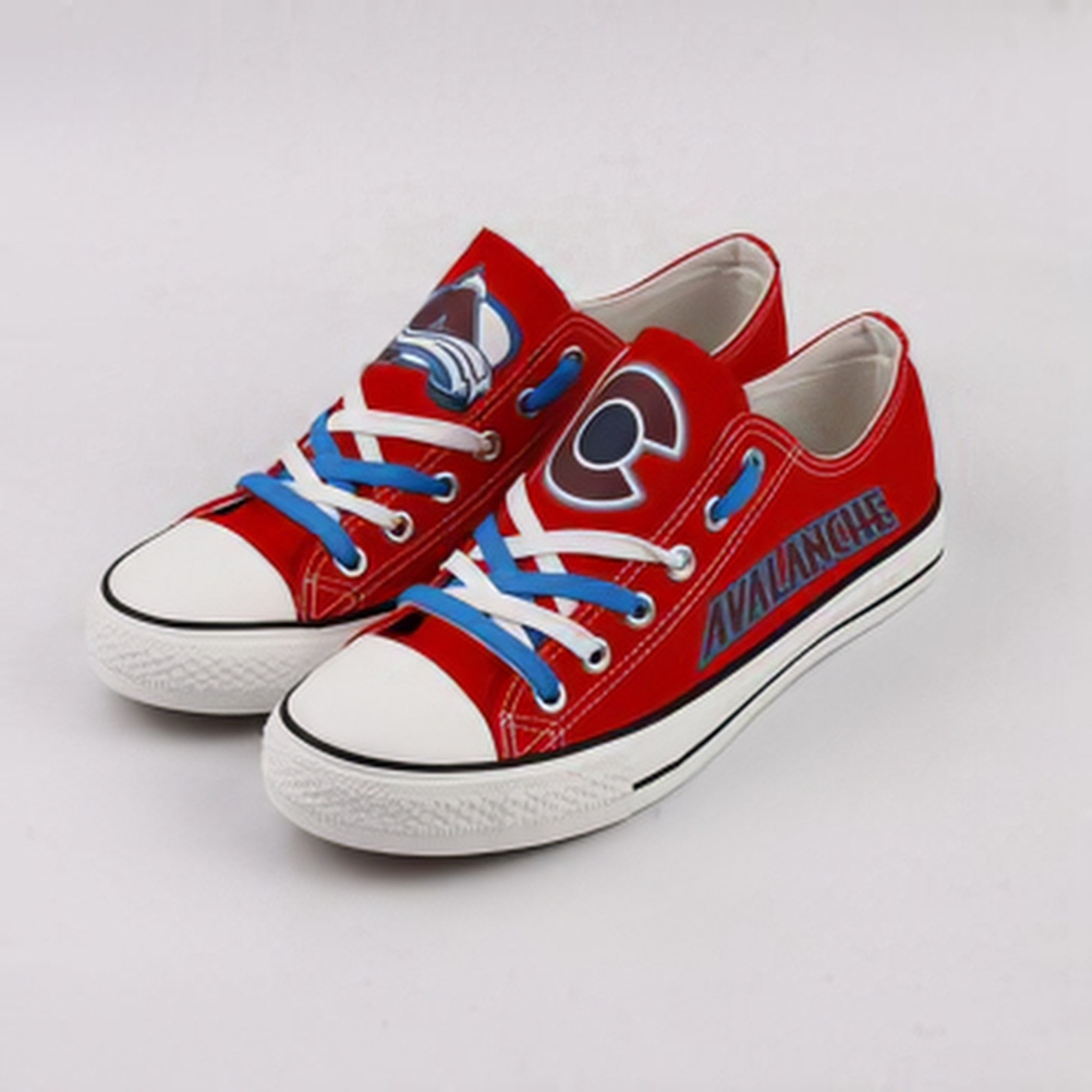 Colorado Avalanche Low Top Converse Shoes Colorado Avalanche Etsy