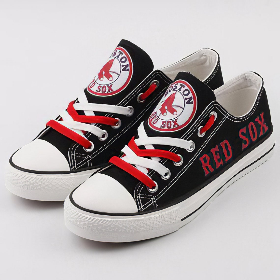 Boston Red Sox Low Top Converse Shoes Boston Red Sox Modern Etsy
