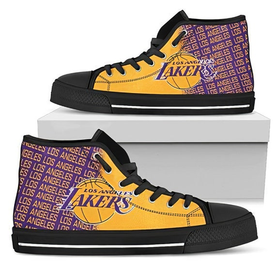 Los Angeles Lakers High Top Converse Shoes Los Angeles | Etsy