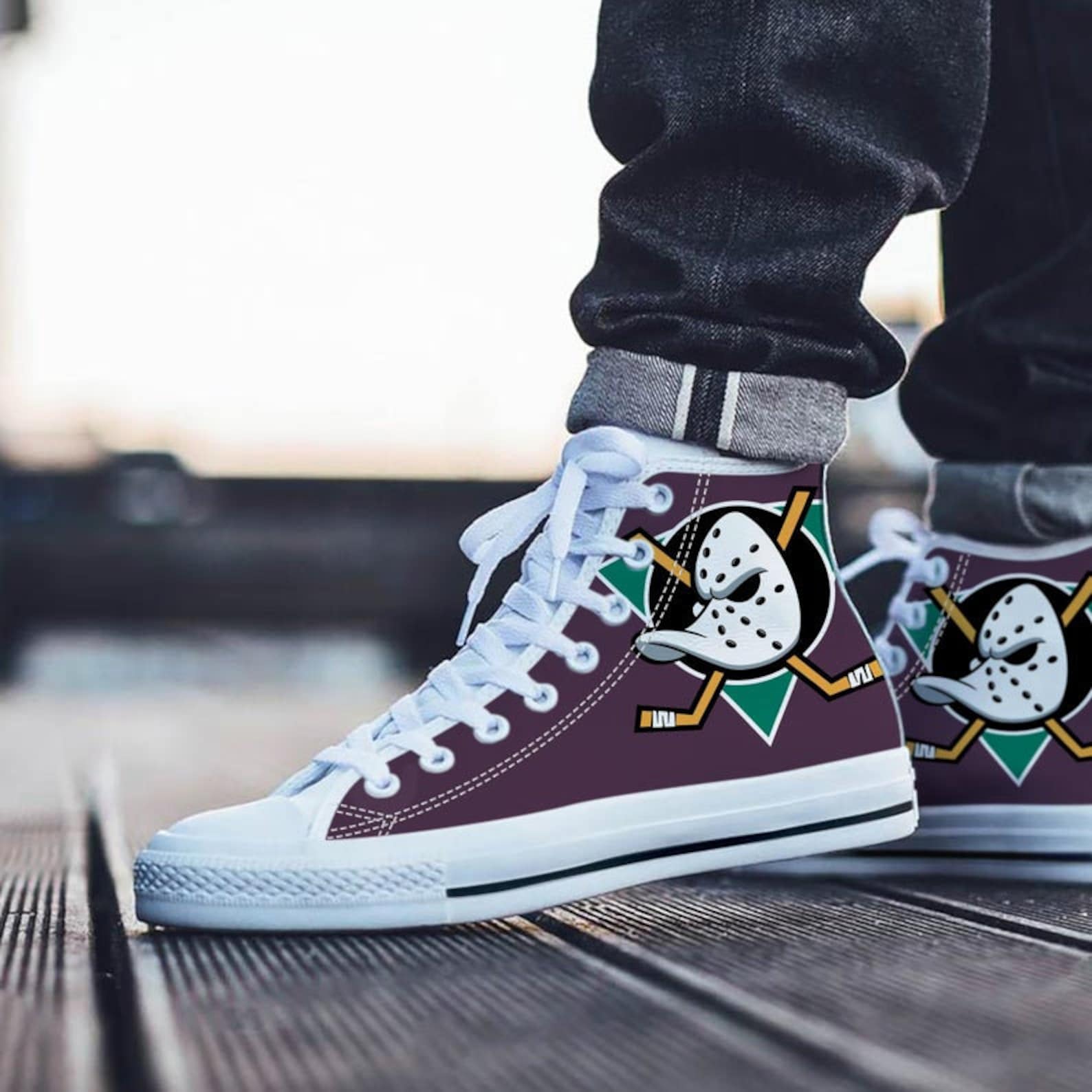 Mighty Ducks High Top Converse Shoes Mighty Ducks Hot