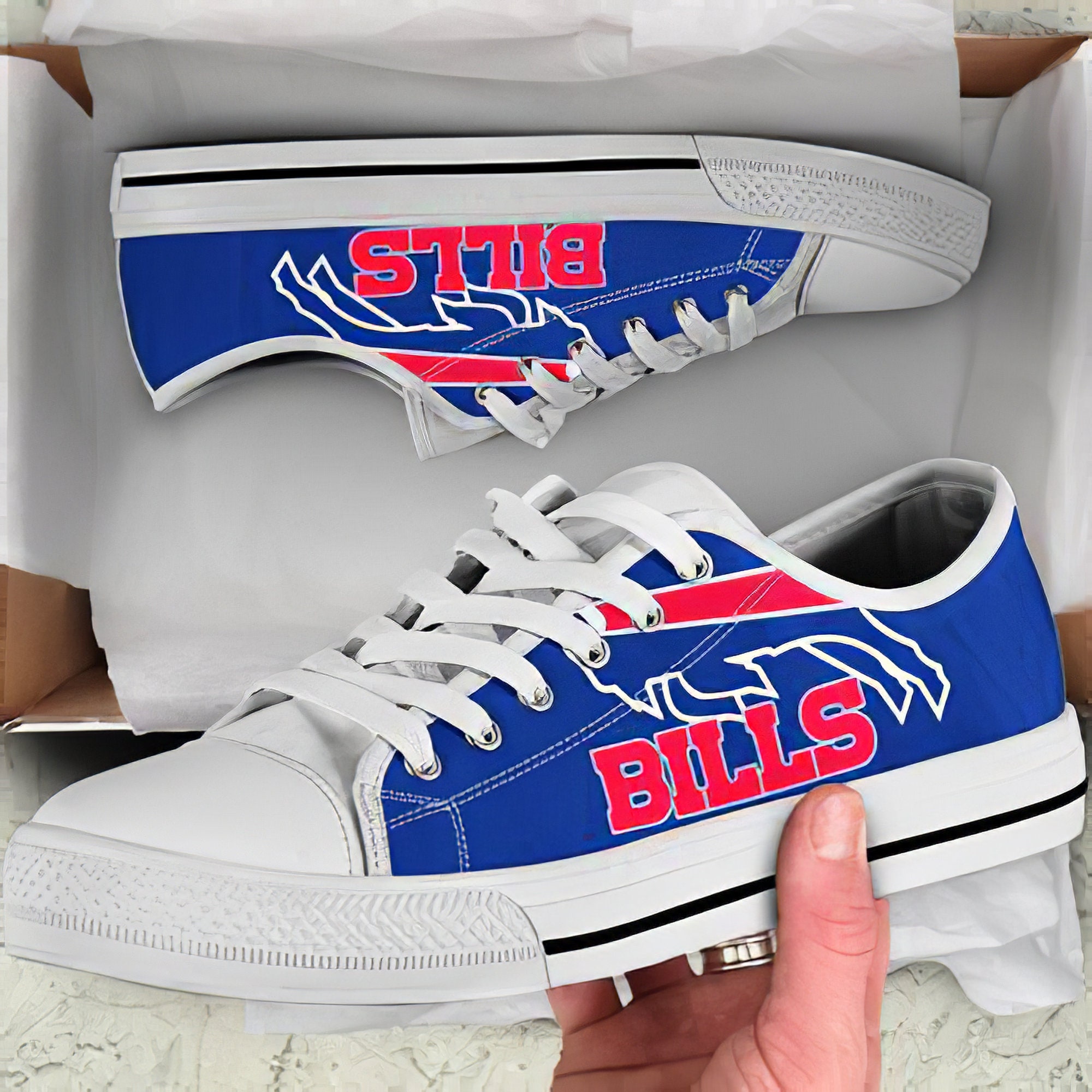 Buffalo Bills High Top Converse Shoes Buffalo Bills sports Etsy