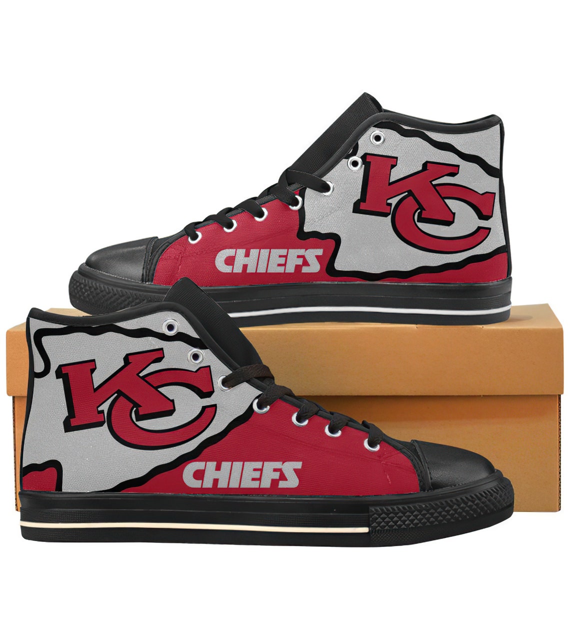 Kansas City Chiefs High Top Converse Shoes Kansas City Etsy