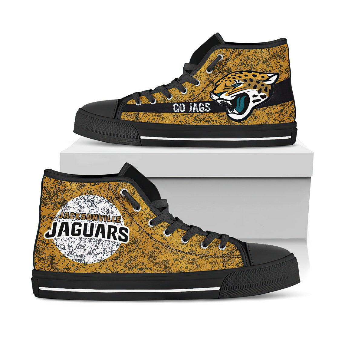 Jacksonville Jaguars High Top Converse Shoes Jacksonville Etsy