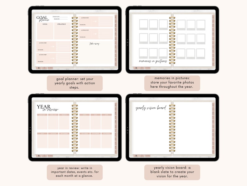 Undated Digital Planner Customizable Planner Custom Blocks Etsy