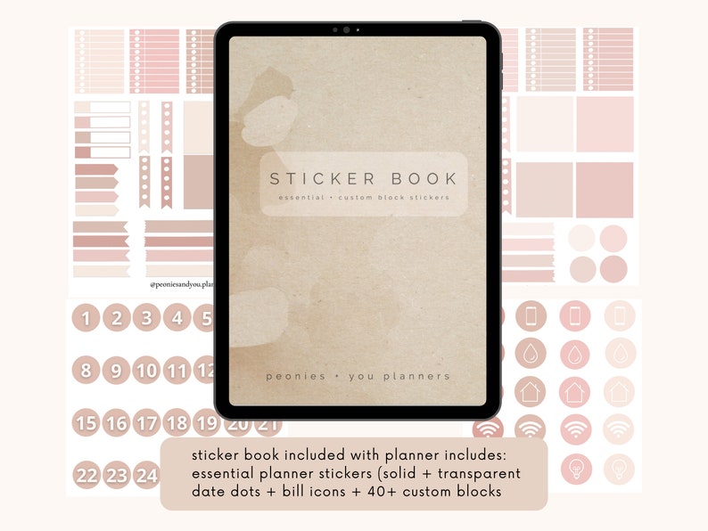 Undated Digital Planner Customizable Planner Custom Blocks Etsy