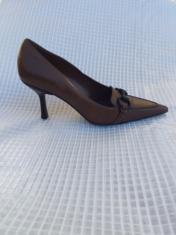 gucci vintage shoes,brown leather
