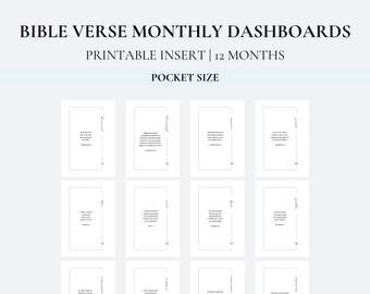 Bible Verse Monthly Dashboards - Pocket Size