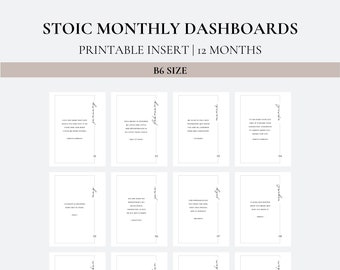 Stoic Monthly Dashboards - B6 Size