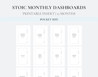 Stoic Monthly Dashboards - Pocket Size