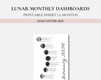 2024 Lunar Monthly Dashboards - Half Letter Size