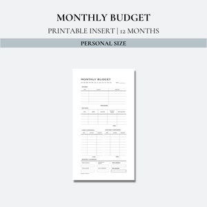Monthly Budget - Personal Planner Printable - Etsy