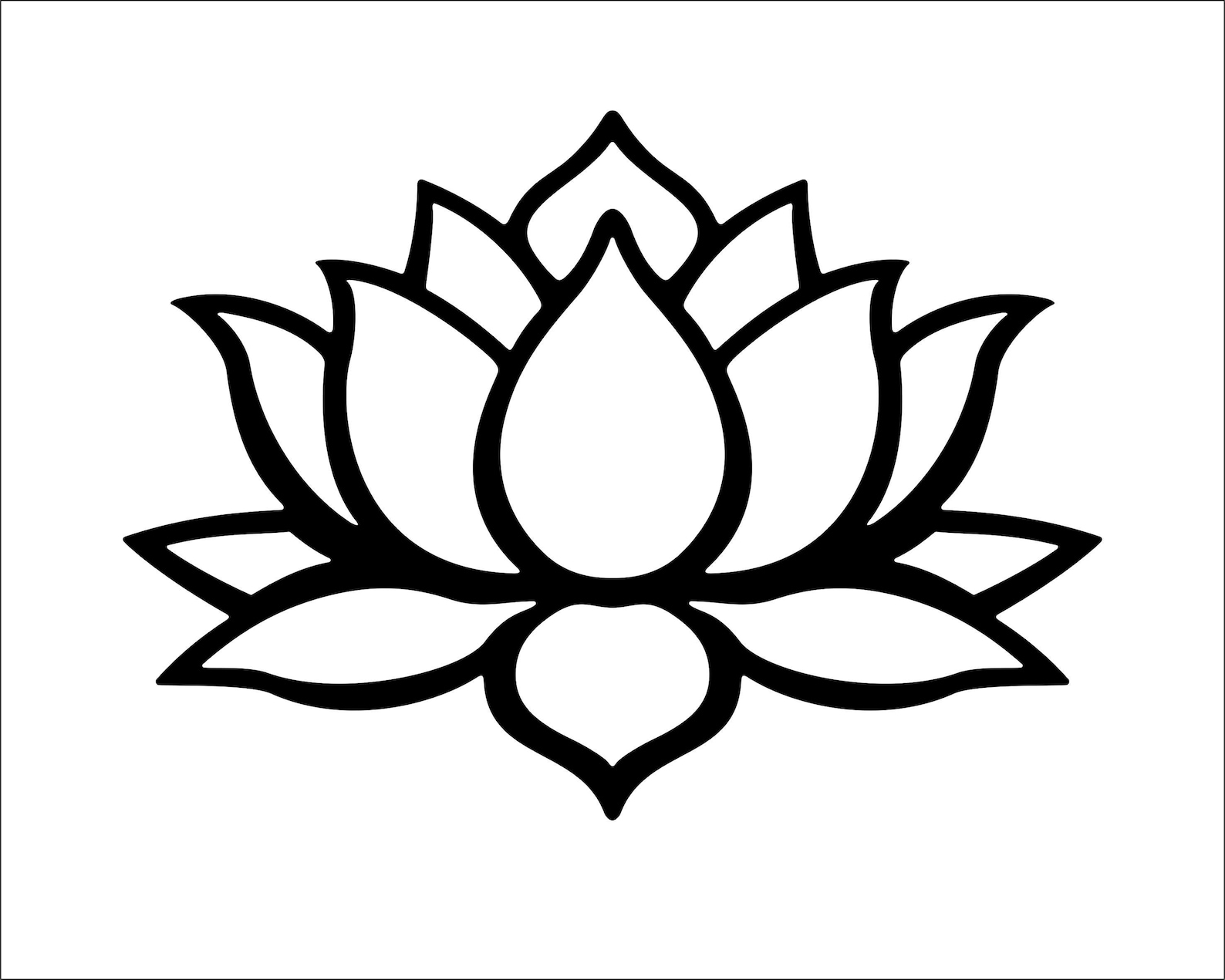 Lotus Flower Silhouette Svg Dxf Eps Pdf Cut File Digital - Etsy