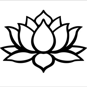 Silhouette di fiori di loto Svg, Dxf, Eps, Pdf, file di taglio - Download digitale