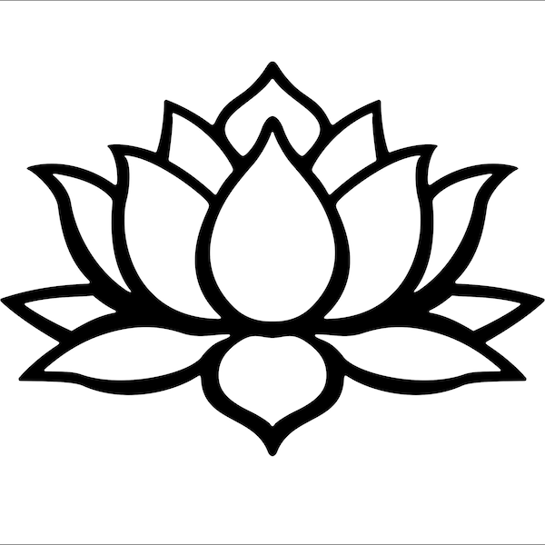 Lotusblumen-Silhouette (SVG, DXF, EPS, PDF, Schneidedatei) – Digitaler Download