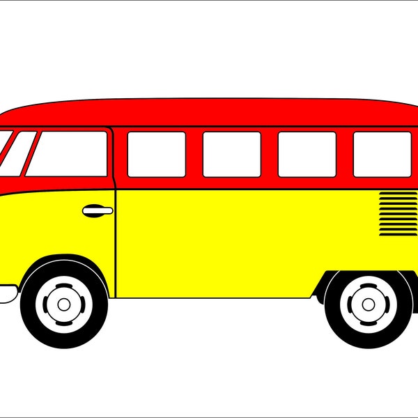 VW Bus Bulli Bulik Transporter Dxf Eps Pdf Svg silhouette