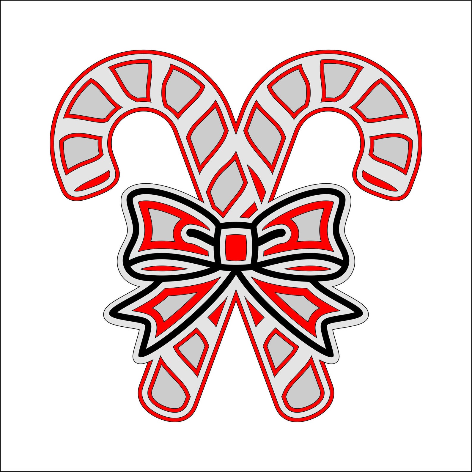 Candy Canes Dxf Eps Pdf Svg for Plasma Laser Plotter Router Cut Ready Vector CNC File Etsy