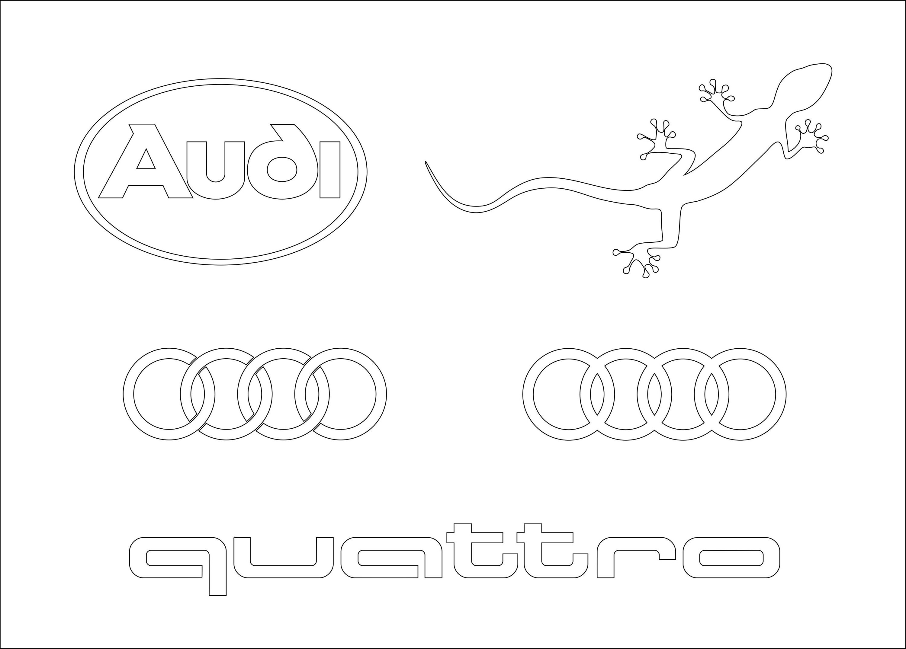 Audi Quattro Logo Svg Dxf Eps Pdf Vektor digitale Datei Etsy