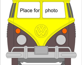 VW Bus Bulli Bulik Transporter photo frame Dxf Eps Pdf Svg for Laser Plotter Router Cut ready vector CNC file