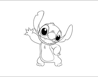 Stitch from Lilo & Stitch - Silhouette Svg, Dxf, Eps, Pdf, Cut File - Digital Download