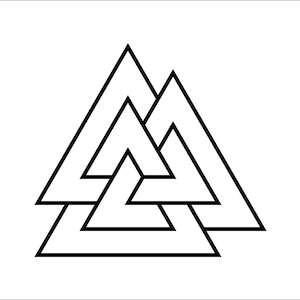 Valknut-symbool, silhouet SVG DXF, EPS, PDF, clipart, vectorbestand knippen