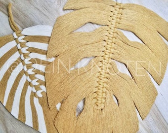 Macrame leaves individually, Monstera leaf, Macrame leaf Monstera, Leaf