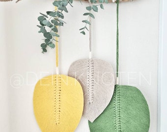 Macrame leaves "TROPICAL-Leaves", wall hanging || Macrame, feather, handmade macrame