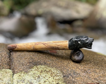 Palo Santo and Serpentine Pipe for Tobacco or Mapacho | Handmade in Sacred Valley, Peru