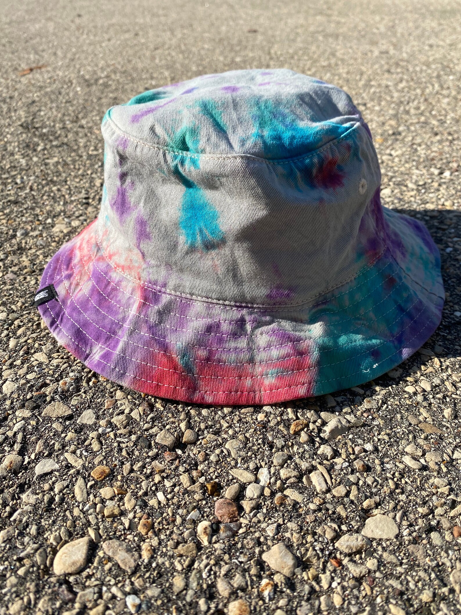 Tie Dye Bucket Hat Red/Purple/Turqoise Etsy