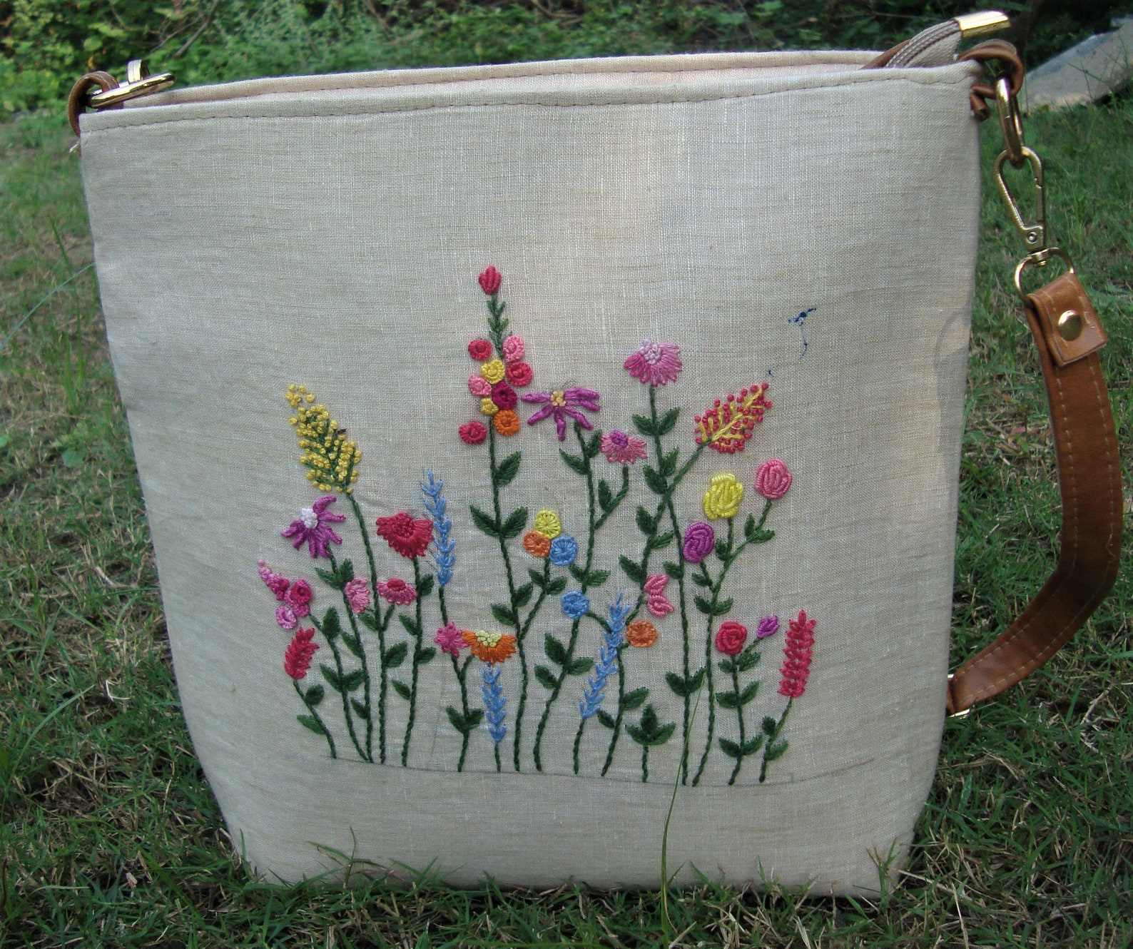 Hand embroidery bag Hand embroidery bag non leather eco Etsy