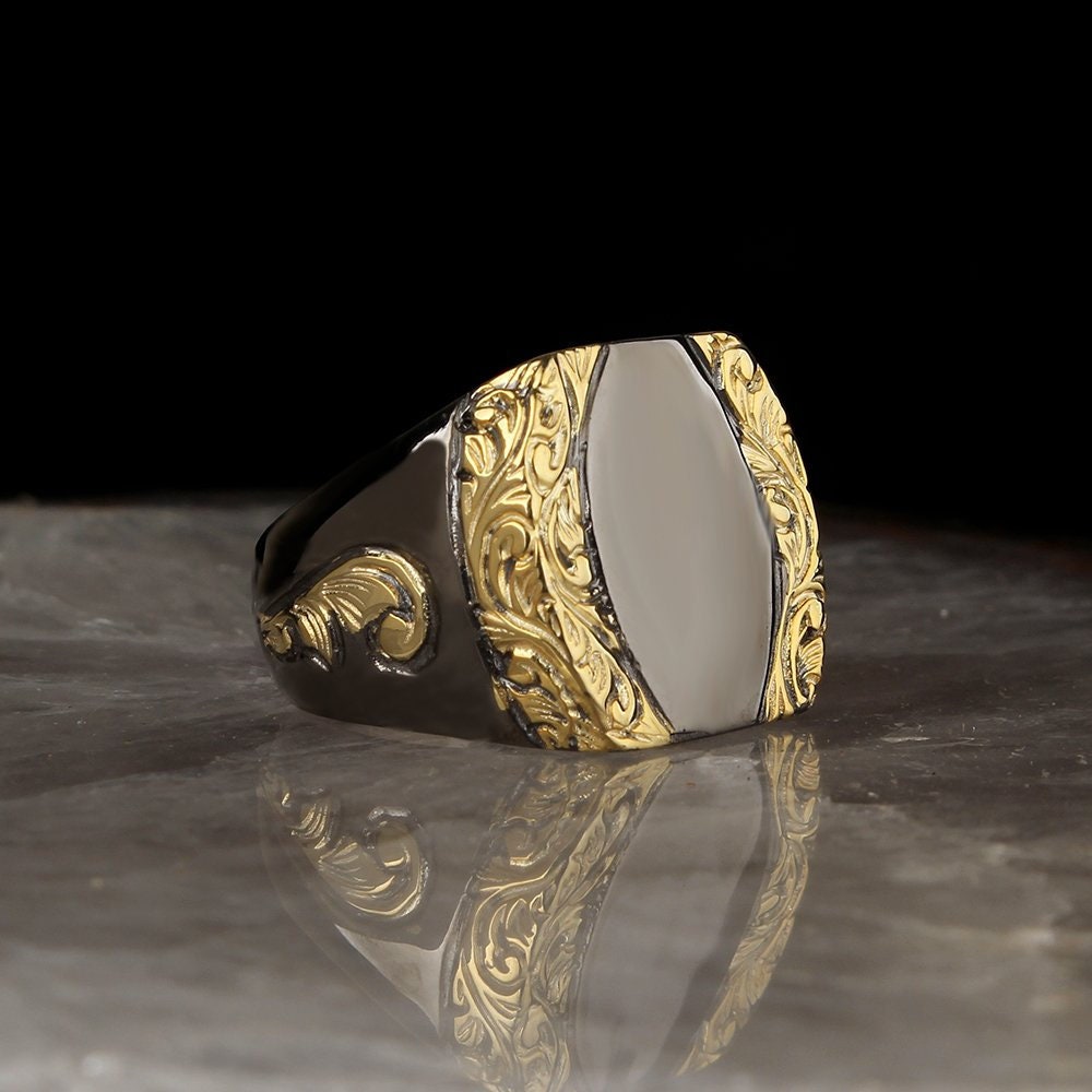 Sandblasting Technique Silver Rings Gemstone Ring Sterling Etsy