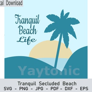 Pleasure Island Tranquil Beach Life SVG - Perfektes Sommer Vibes Design für Strandliebhaber auf der ganzen Welt.