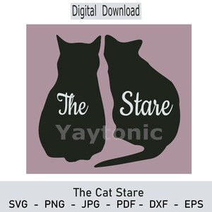 12x12 Zoll "The Cat Stare SVG" - Purrrfect Feline Schneidemaschine oder Sublimationsdesign gemacht für Katzenliebhaber auf der ganzen Welt.