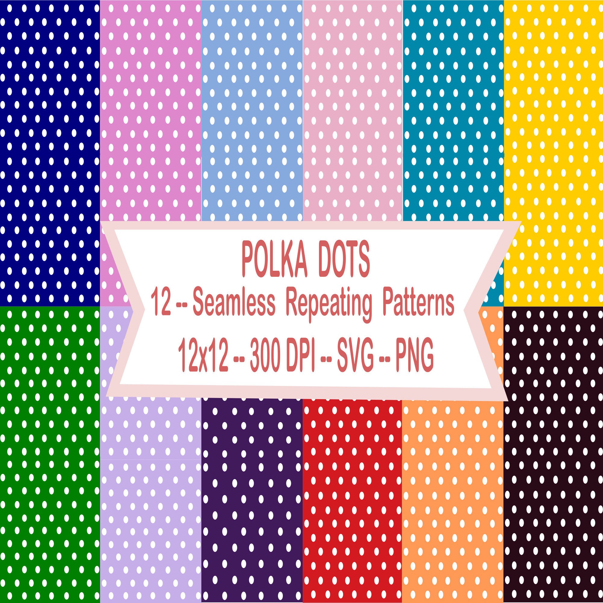 Colorful Polka Dot Bliss: Seamless Repeating Patterns in Assorted Hues ...