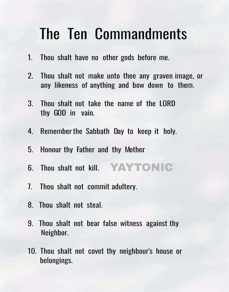 The Ten Commandments Printable SVG Cutting Files and Wall Art Etsy