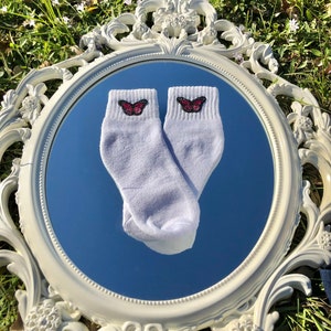 Pink Butterfly Socks