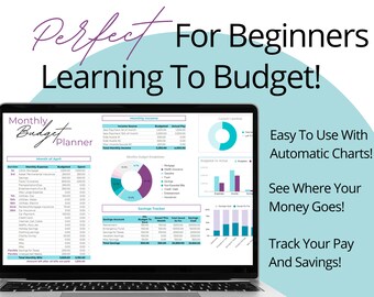 Simple Monthly Budget for Google Sheets | Bill Planner, Track Savings, Budget By Paycheck, Personal Finance Template, Financial Worksheet