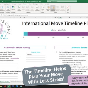 Moving Abroad Prep Kit / Excel / International Move Planner, Checklist, Savings 4 Move, Travel Budget, To Do List, Organizer Expat Microsoft image 4