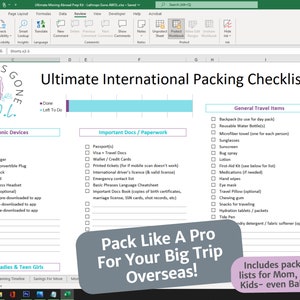 Moving Abroad Prep Kit / Excel / International Move Planner, Checklist, Savings 4 Move, Travel Budget, To Do List, Organizer Expat Microsoft image 7